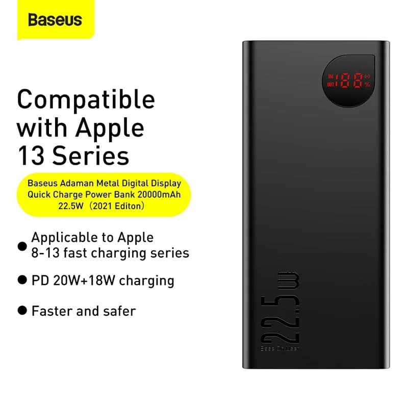 Baseus PowerMax™ – Powerbank 20000mAh z Szybkim Ładowaniem 22.5W